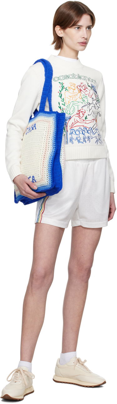 Shorts Casablanca Casablanca Jacquard Monogram Football Shorts Vit | WPS25-JTR-225-01, 3