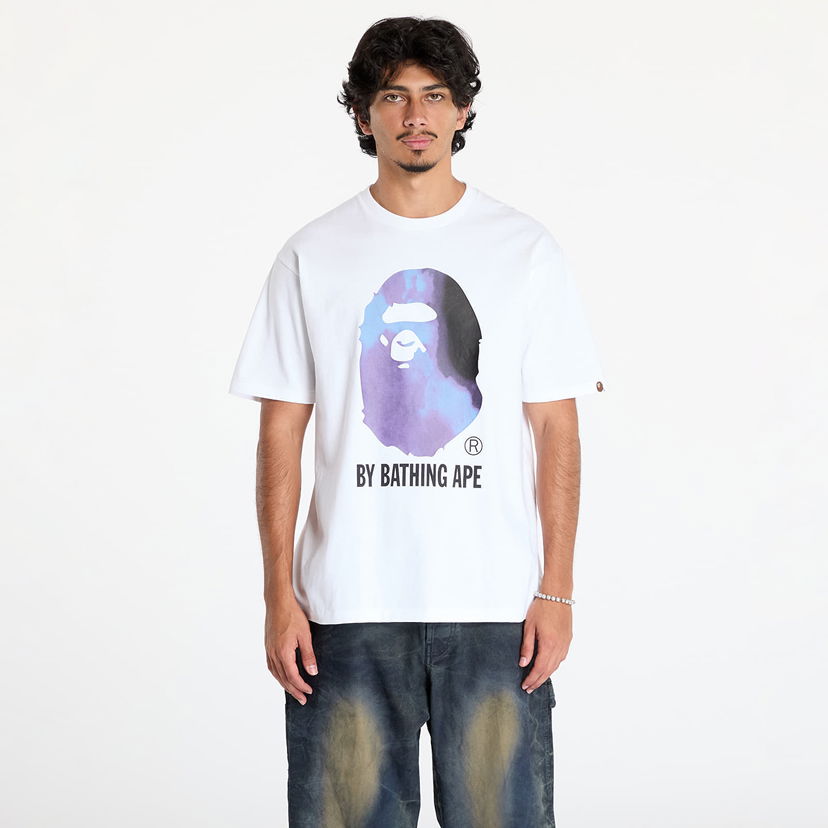 T-shirt BAPE Tie Dye By Bathing Ape Tee White/ Black Vit | 001TEK801033M WH2