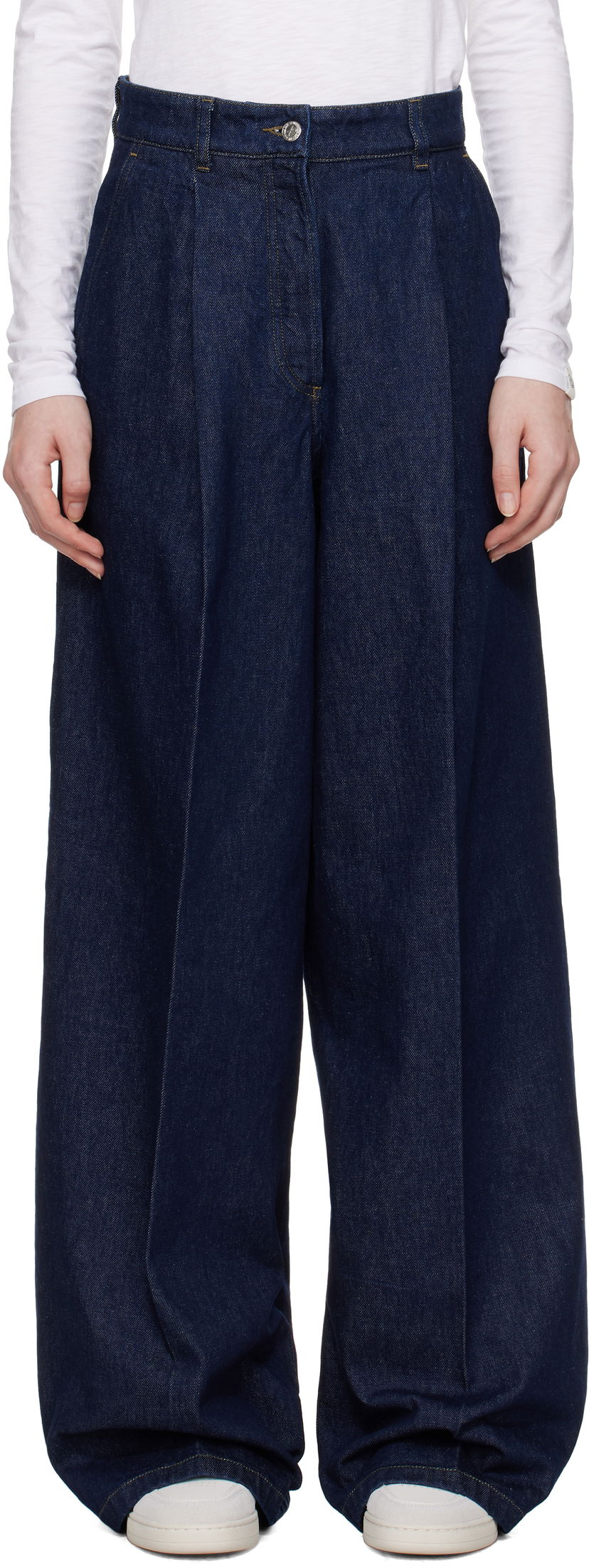 Jeans A.P.C. Anastasia Barbieri Edition Azzurra Wide Leg Jeans Mörkblå | COHEX-F08489