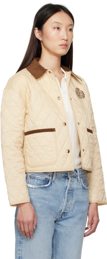 Jacka Sporty & Rich Sporty & Rich H&W Crest Cropped Quilted Jacket Beige | OW027620241CR01, 1