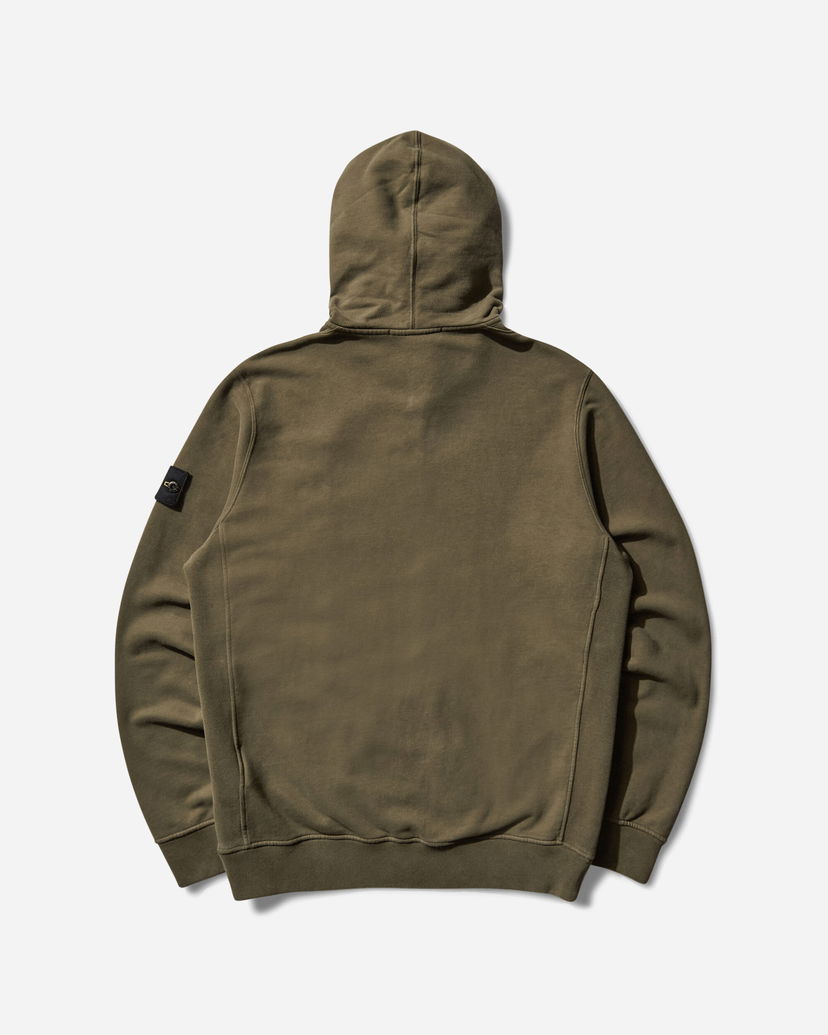 Sweatshirt Stone Island Garment Dyed Zip Hoodie Grön | K2S15-6100067-S0A20 V0054