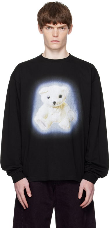 T-shirt We11done We11done Glow Teddy Long Sleeve T-Shirt Svart | WD-TT2-25-775-U-BK, 0