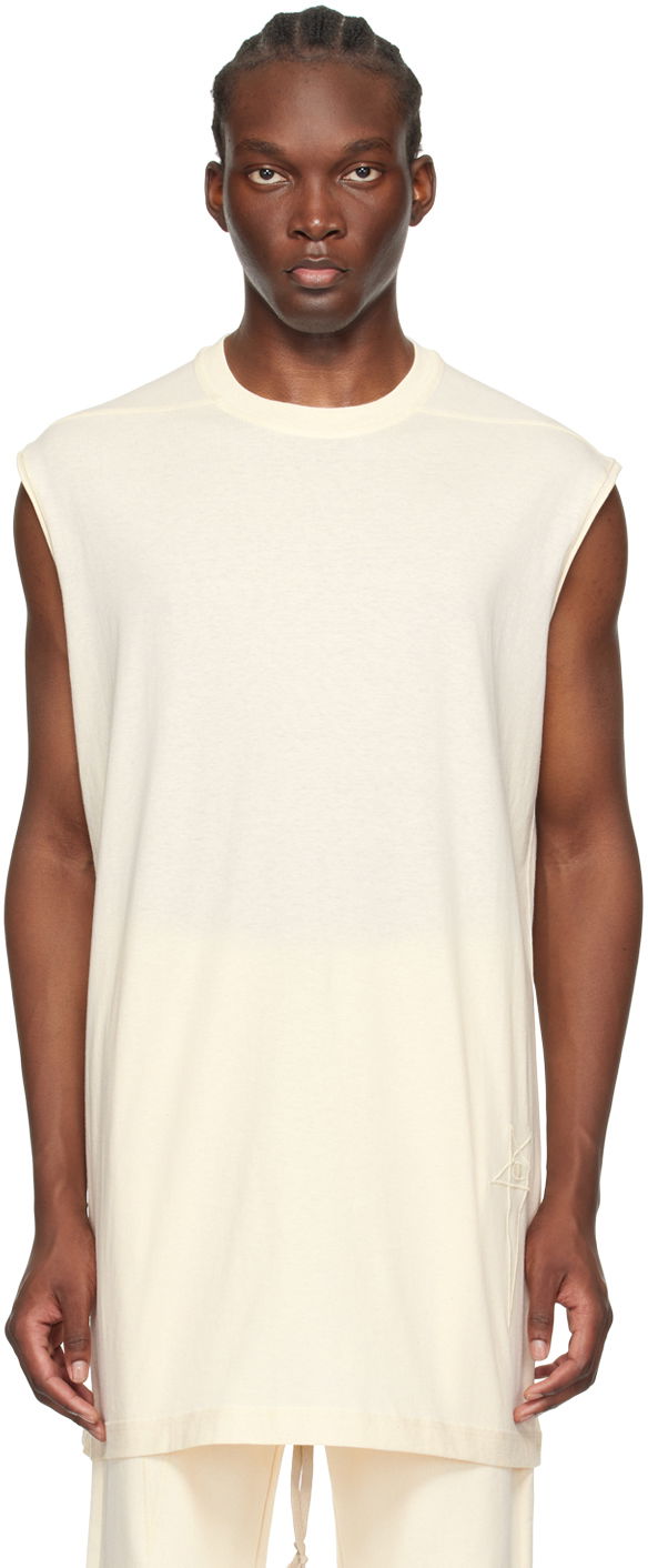 Linne Rick Owens Tarp Longline T-Shirt Beige | CM01D9231 CHJER, 0