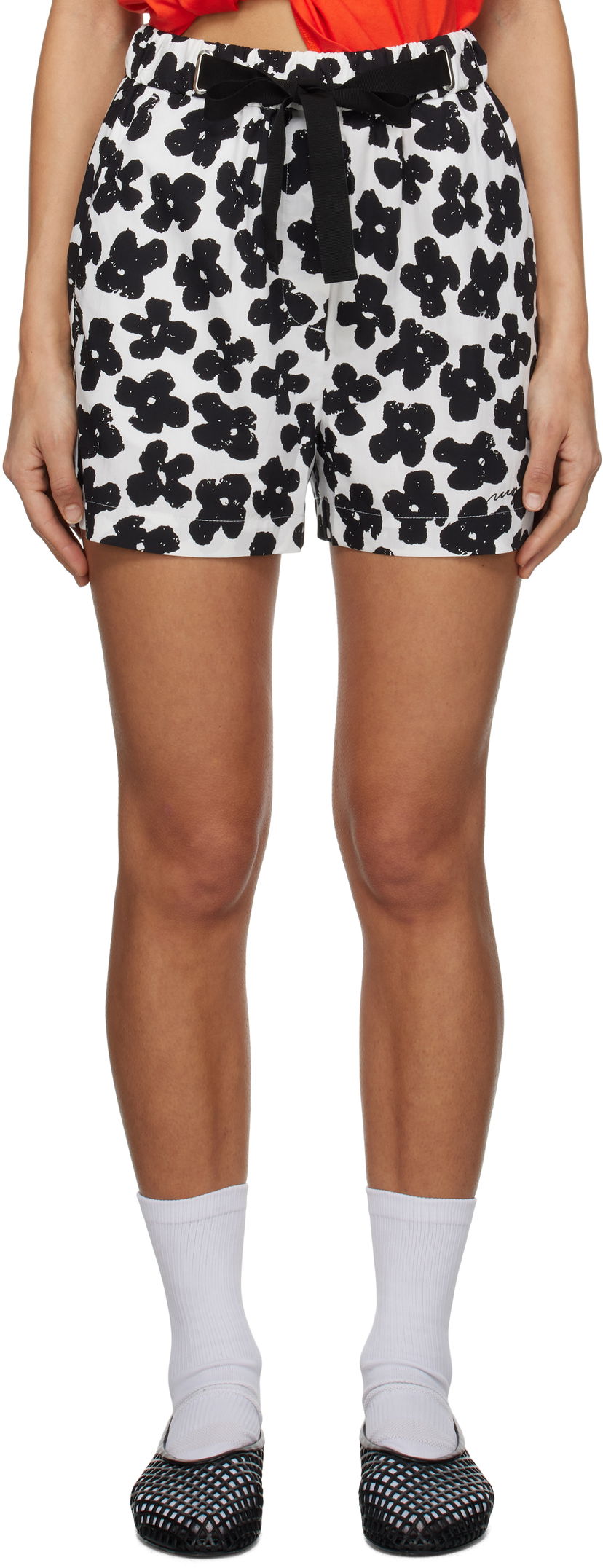 Shorts MSGM MSGM Floral Print Shorts Vit | 3841MDB06AX 257153