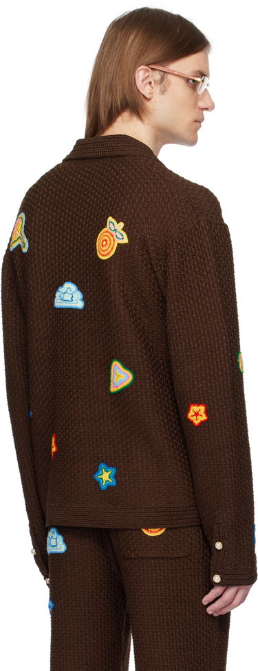 Sweater Casablanca Casablanca Crochet Motif Cardigan Brun | MS25-KW-912-01, 2