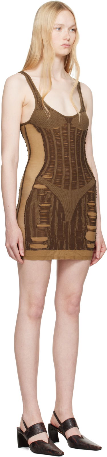 Klä Diesel Diesel M-Calimera Distressed Mini Dress Brun | A19215 0BJBI, 1