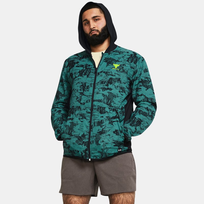 T-shirt Under Armour Project Rock Iso Tide Hybridjacke für Herren Hydro Teal Grön | 1383215-449