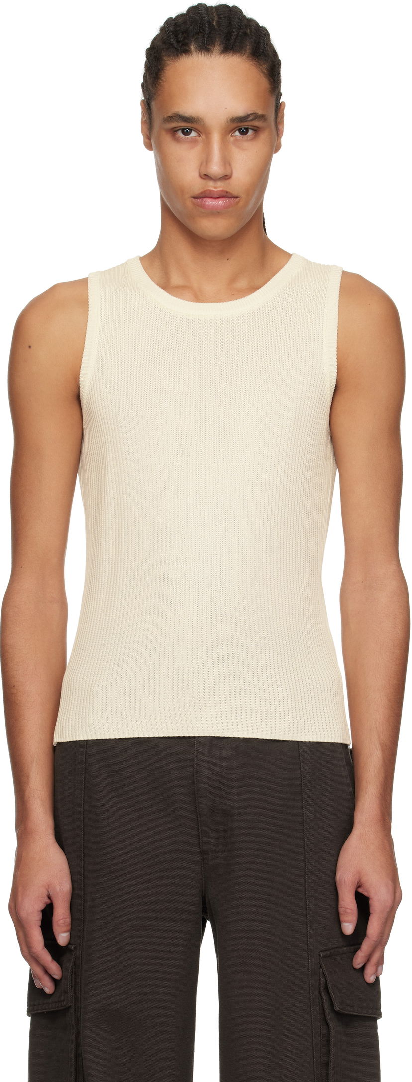Linne Soulland Soulland Eleen Rib Knit Tank Top Beige | 42057-1306