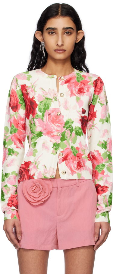 Sweater Blumarine Blumarine Peony-Print Viscose Cardigan Flerfärgad | P522M542A, 0