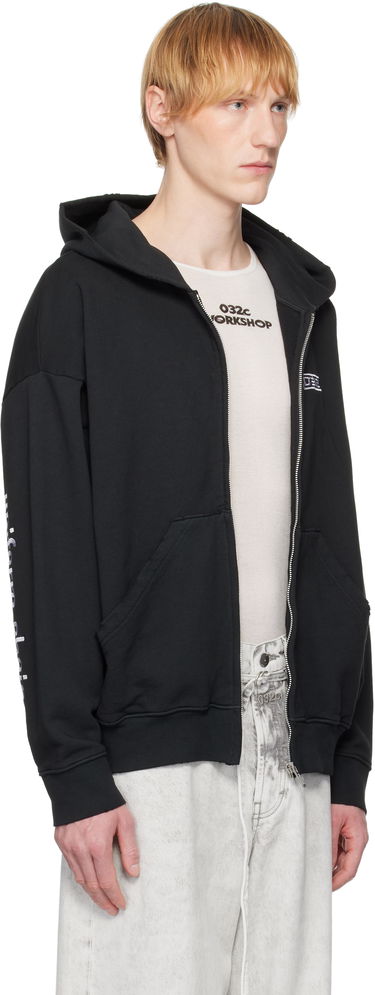 Sweatshirt 032C 032c "Routine" Zip-Up Hoodie Svart | S25-URC-0841-050, 1