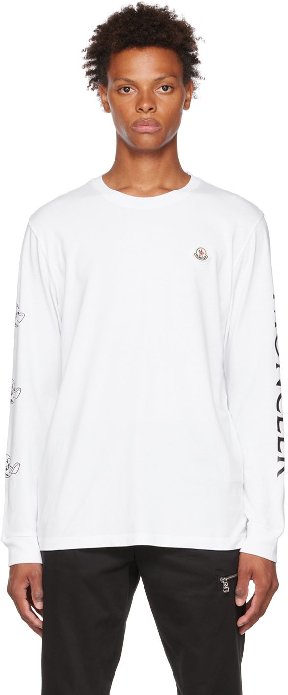 T-shirt Moncler Printed T-Shirt Vit | H20918D000088390T