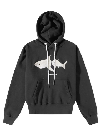 Sweatshirt Palm Angels Shark Hoody Svart | PMBB058S23FLE0051001