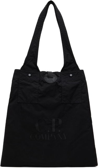 Tygpåse C.P. Company Twill Left Hand Logo Tote Bag Svart | 18CMAC054A-110305G, 0