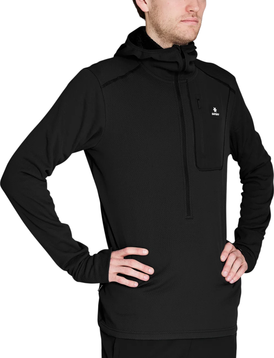 Sweatshirt Saysky Saysky Combat Half Zip Fleece Hoodie Svart | nmrho30c-901, 0