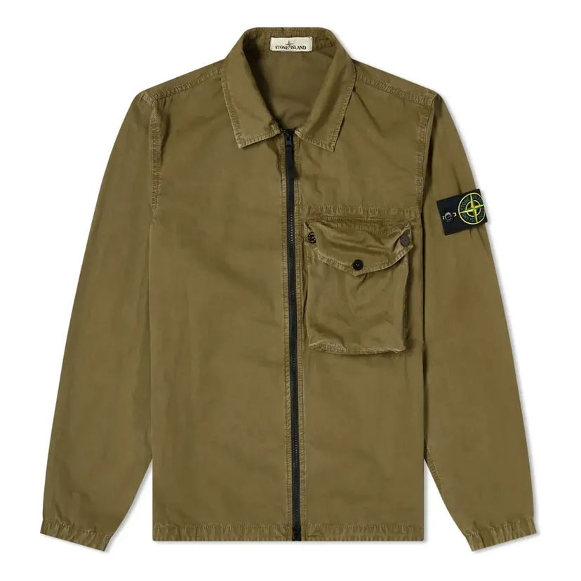 Skjorta Stone Island Zip Pocket Overshirt Grön | 7415117WN-V0158