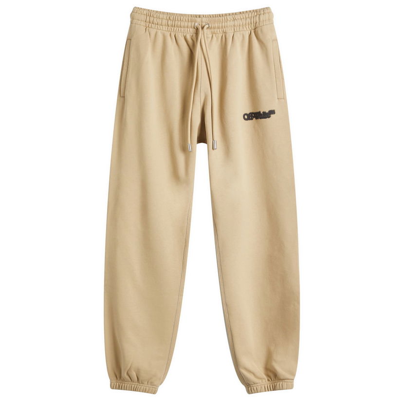 Träningsbyxor Off-White Off-White Spray Arrow Cuffed Sweatpants, Size Large Beige | OMCH057S25FLE0016110