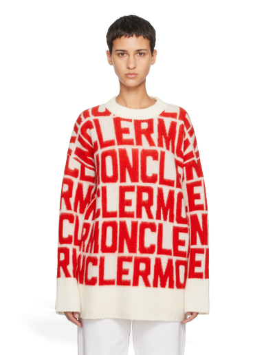 Sweater Moncler Jacquard Sweater Röd | I20939C00020M1241
