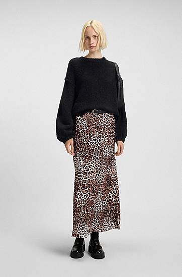 Sweater BOSS Oversized-fit knitted sweater with puff sleeves Svart | 50548252, 1
