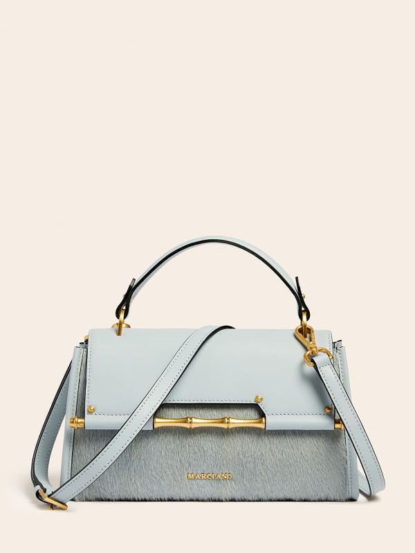 Handväska GUESS Marciano Alia Real Leather Handbag Blå | HWALNYL2480, 0