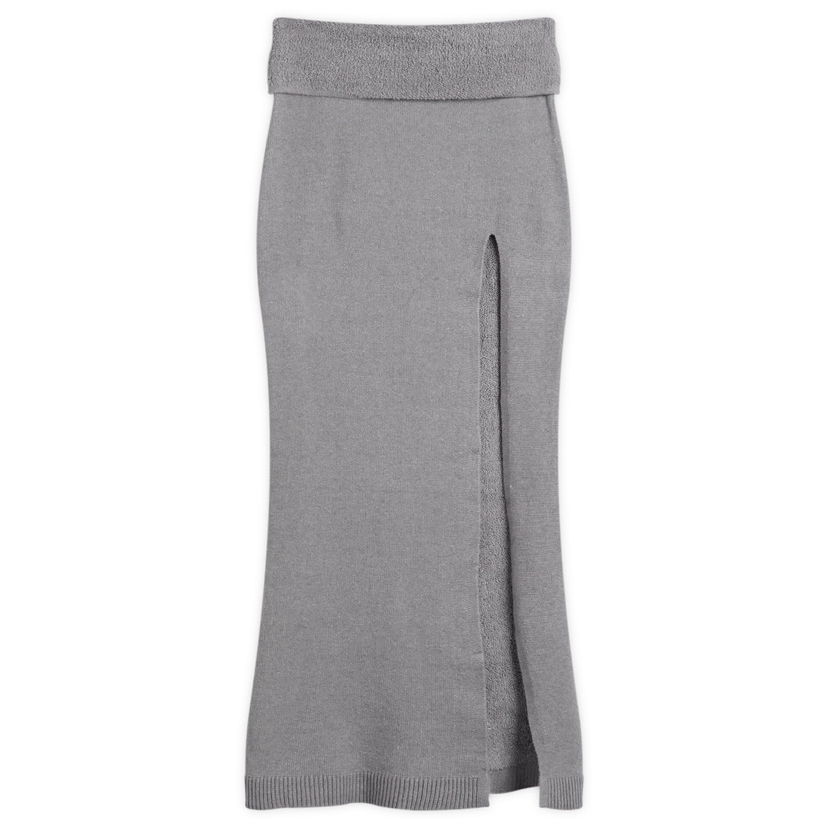 Kjol SKIMS Textured Knit High Slit Long Skirt Grå | SK-SKT-9921W-DHG