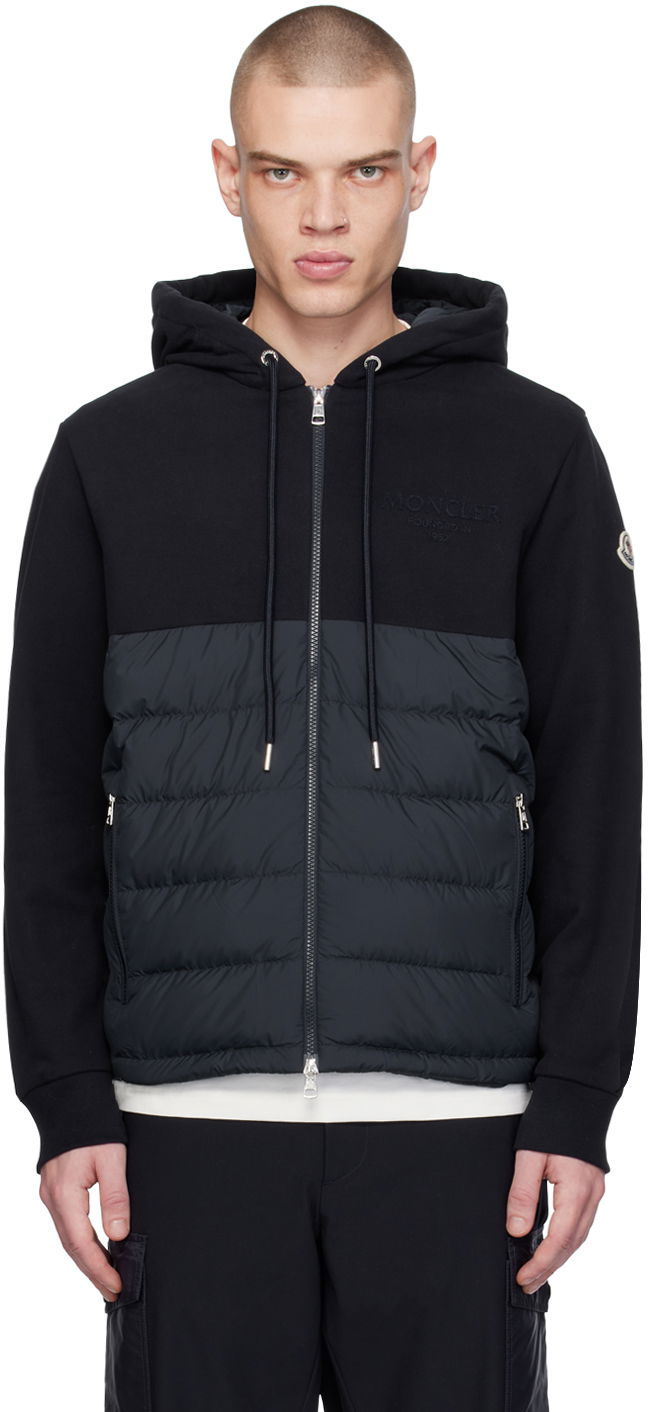 Jacka Moncler Embroidered Down Jacket Mörkblå | J10918G0001389AE5