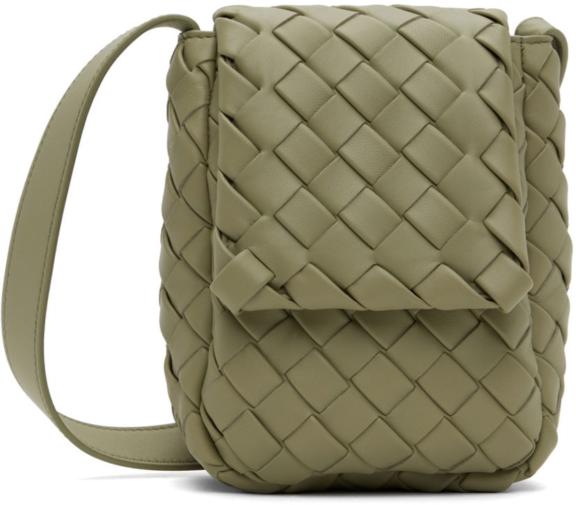 Handväska Bottega Veneta Mini Vertical Cobble Pouch Grön | 776209V3BD1