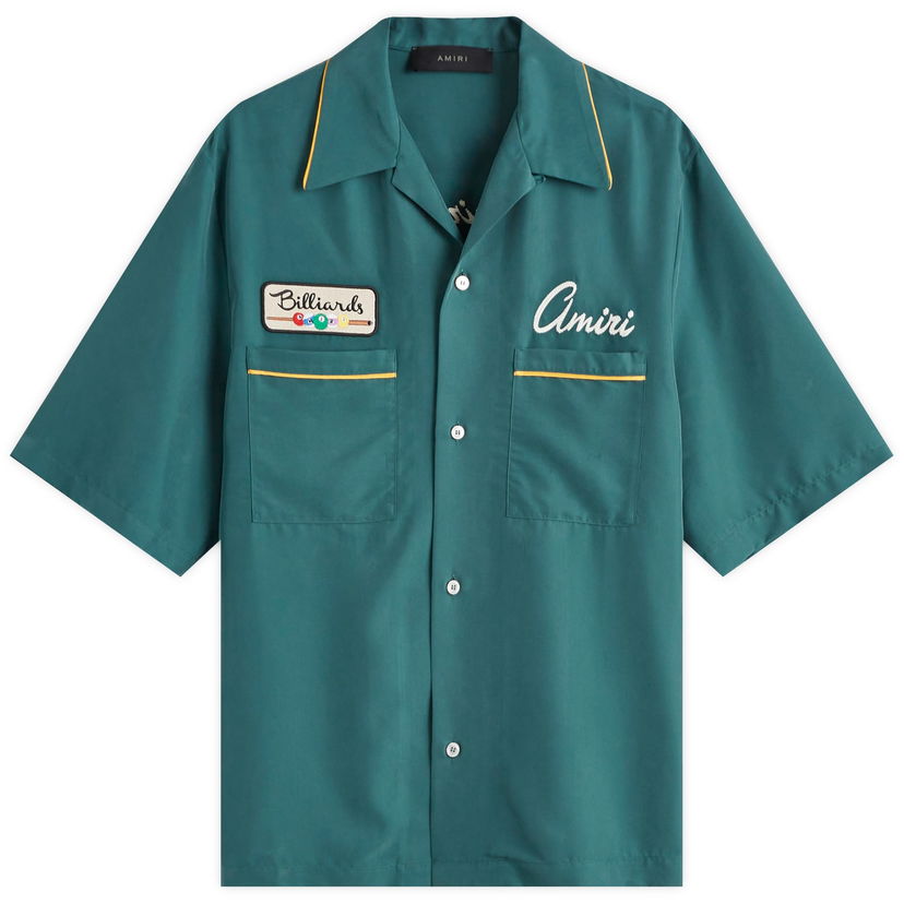Skjorta AMIRI Billiards Club Camp Collar Shirt, Large Grön | AMSTCA1071-314