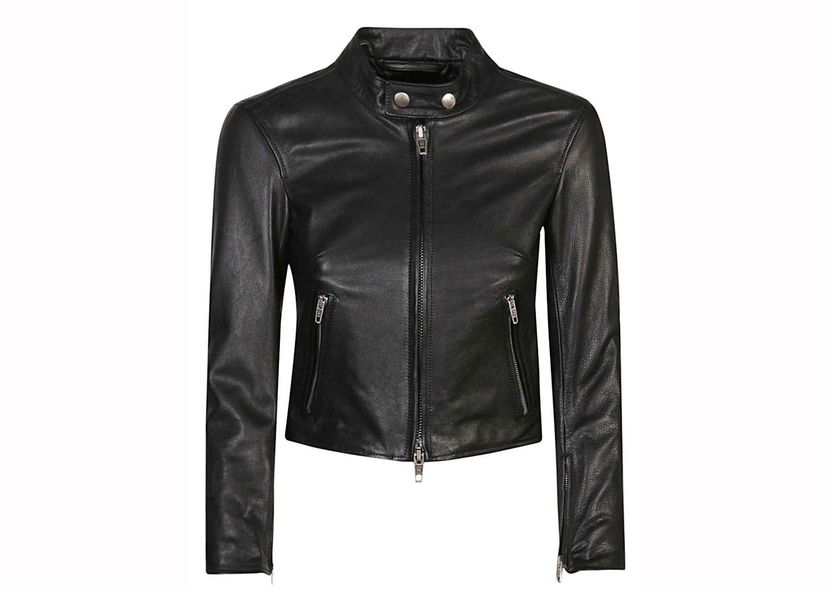 Jacka Balenciaga Leather Jacket Black Svart | 775707TOS081000
