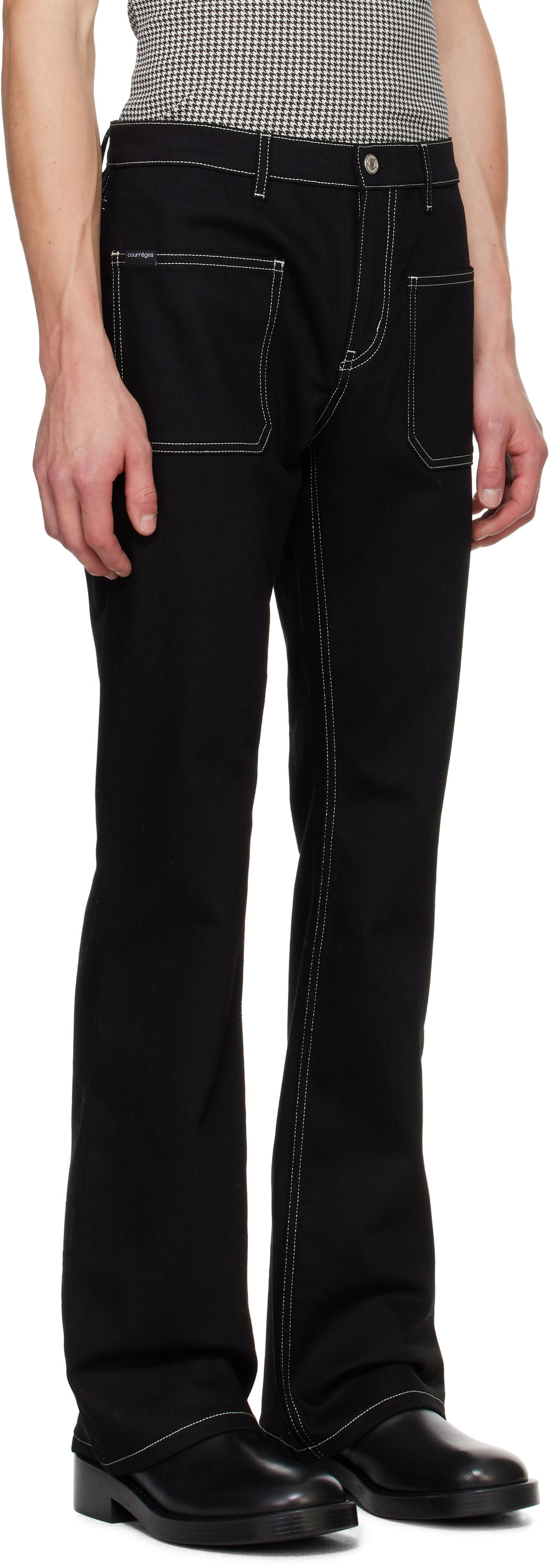 Jeans Courrèges Courrèges Topstitched Bootcut Jeans Svart | 324DPA208DE0020, 1