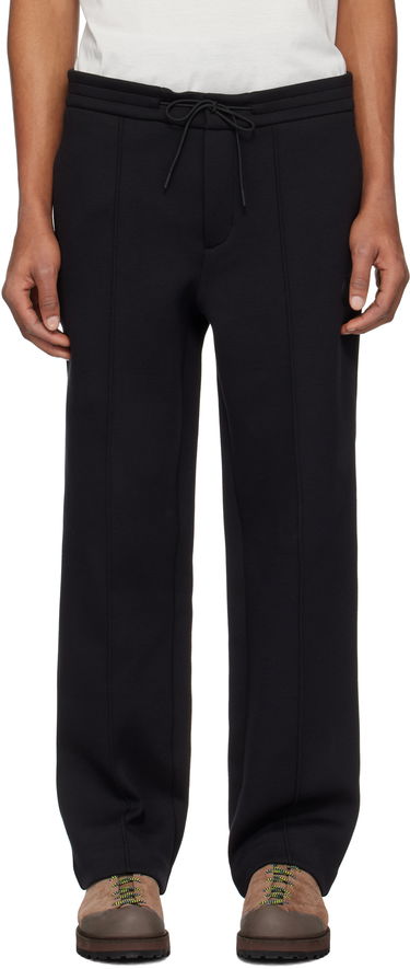 Träningsbyxor Moncler Moncler Logo Patch Cotton & Neoprene Sweatpants Svart | K10918H0000389ATP, 0