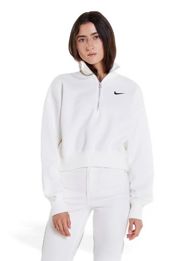 Sweatshirt Nike Phoenix Fleece 1/2-Zip Oversized Crop Sweatshirt Vit | DQ5767-133