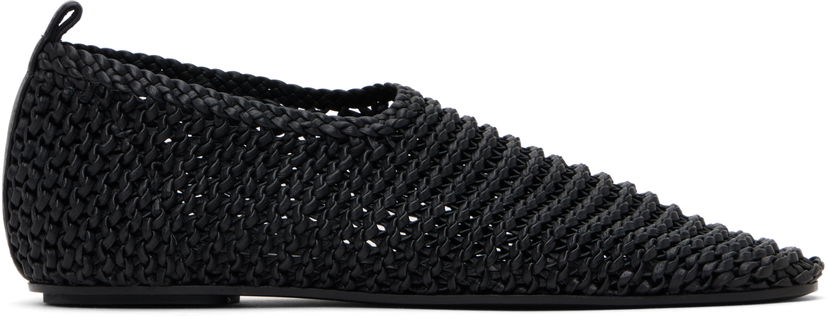 Kläder TOTEME TOTEME Woven Leather Ballerina Flats Svart | 252-WAS2358-LE0134