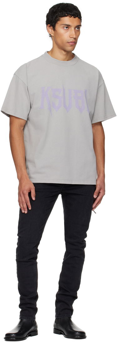 T-shirt Ksubi Ksubi Blasted Ekcess Short Sleeve T-Shirt Grå | MFA25TE007, 3