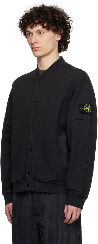 Bomberjacka Stone Island Stone Island Diagonal Fleece Old Effect Bomber Jacket Svart | K1S15 6100034 S0045, 3