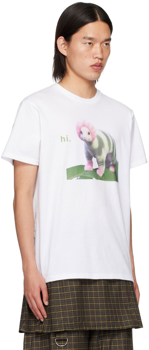 T-shirt Collina Strada Collina Strada 'Hi.' Graphic T-Shirt Vit | XX3203, 1