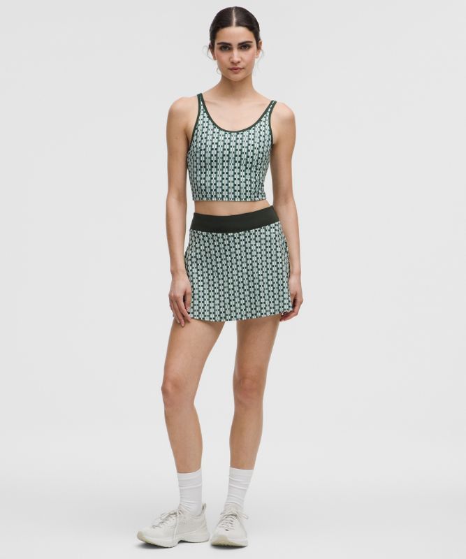 Träningsoverall lululemon Geometric Pattern Cropped Tank Top B/C Cups Medium Support & Tennis Skirt Set Grön | prod20002043, 1