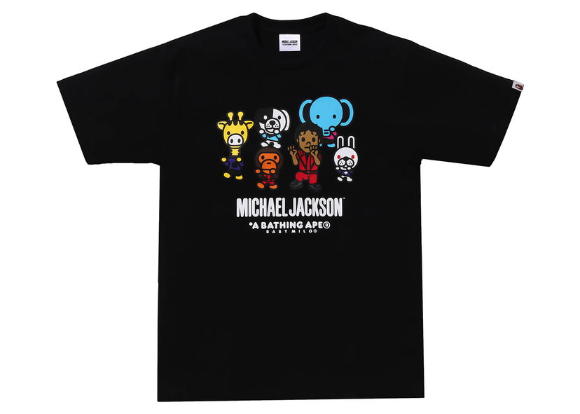 T-shirt BAPE BAPE x Michael Jackson Baby Milo Tee Black Svart | 2J73-110-901