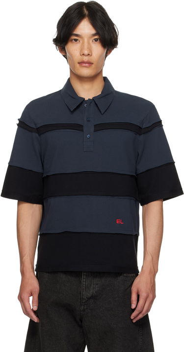Polotröja Eckhaus Latta Eckhaus Latta Striated Polo Mörkblå | 1401-EL-PF25-M, 0