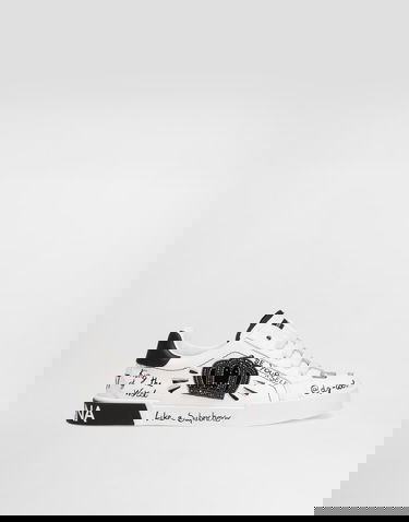 Sneakers och skor Dolce & Gabbana Dolce & Gabbana Portofino Light Printed Calfskin Vit | DA5312A3A17HWF57, 0