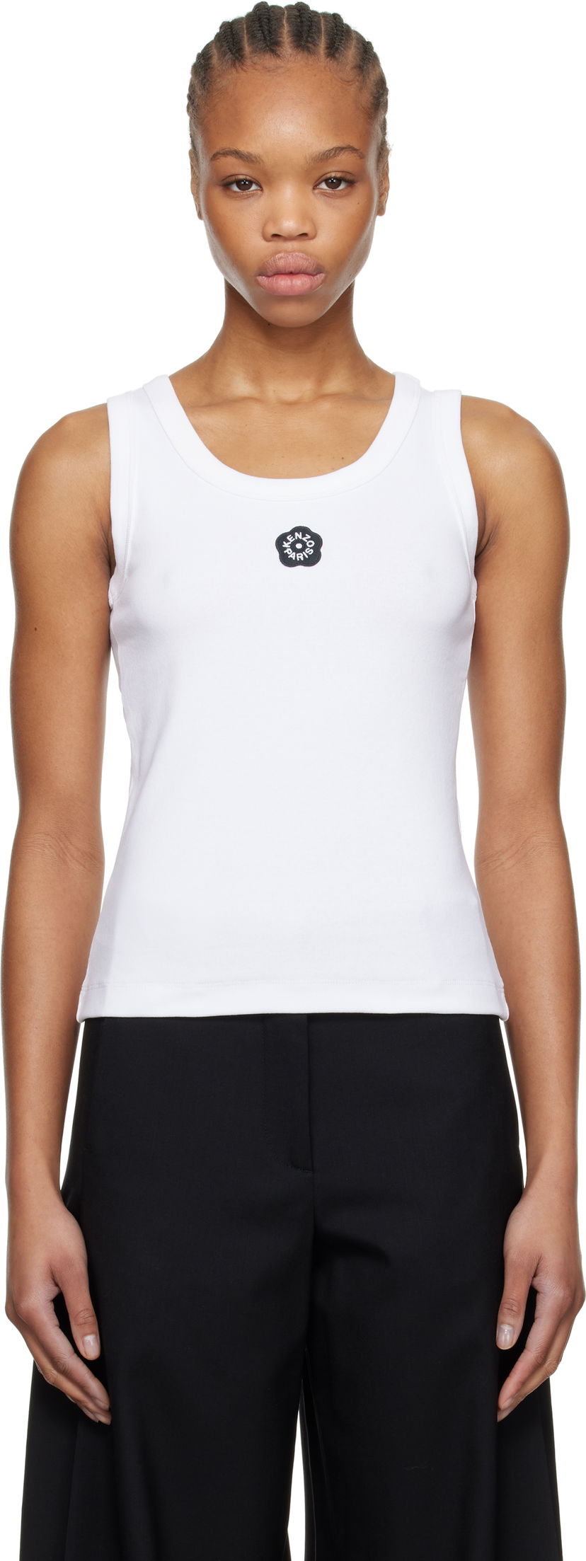 Linne KENZO Kenzo Paris 'Boke Flower 2.0' Rib Tank Top Vit | FF52TO7384SJ