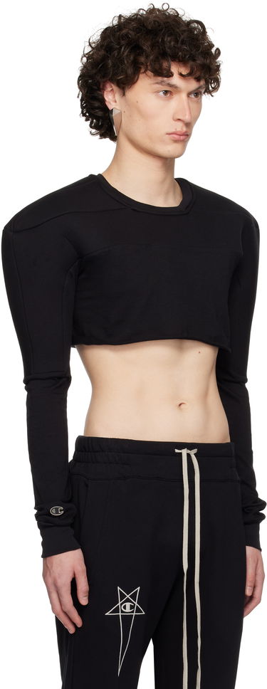 T-shirt Rick Owens Rick Owens Champion Edition Cropped Harness T-Shirt Svart | CM01E1708 CHJG JERSEY, 1