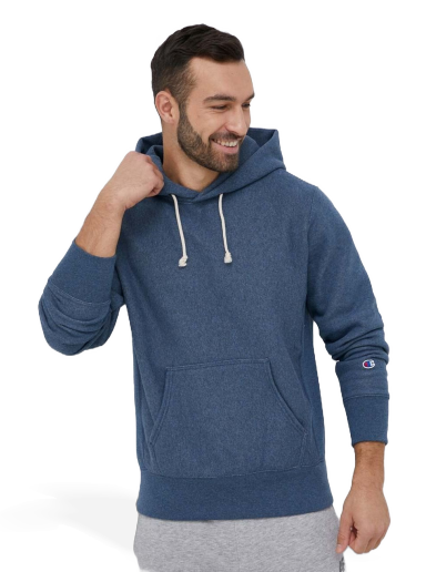 Sweatshirt Champion Hooded Sweatshirt Mörkblå | 218800