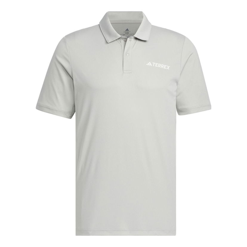 Polotröja adidas Performance Terrex Logo Polo Shirt Grå | IC4415