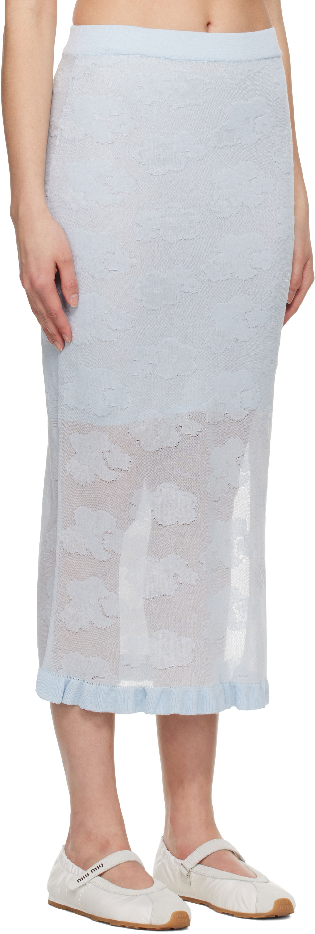 Kjol Cecilie Bahnsen Cecilie Bahnsen Pegonia Midi Knit Skirt Blå | 1.25KNI50005 PEGONIA SKIRT, 1