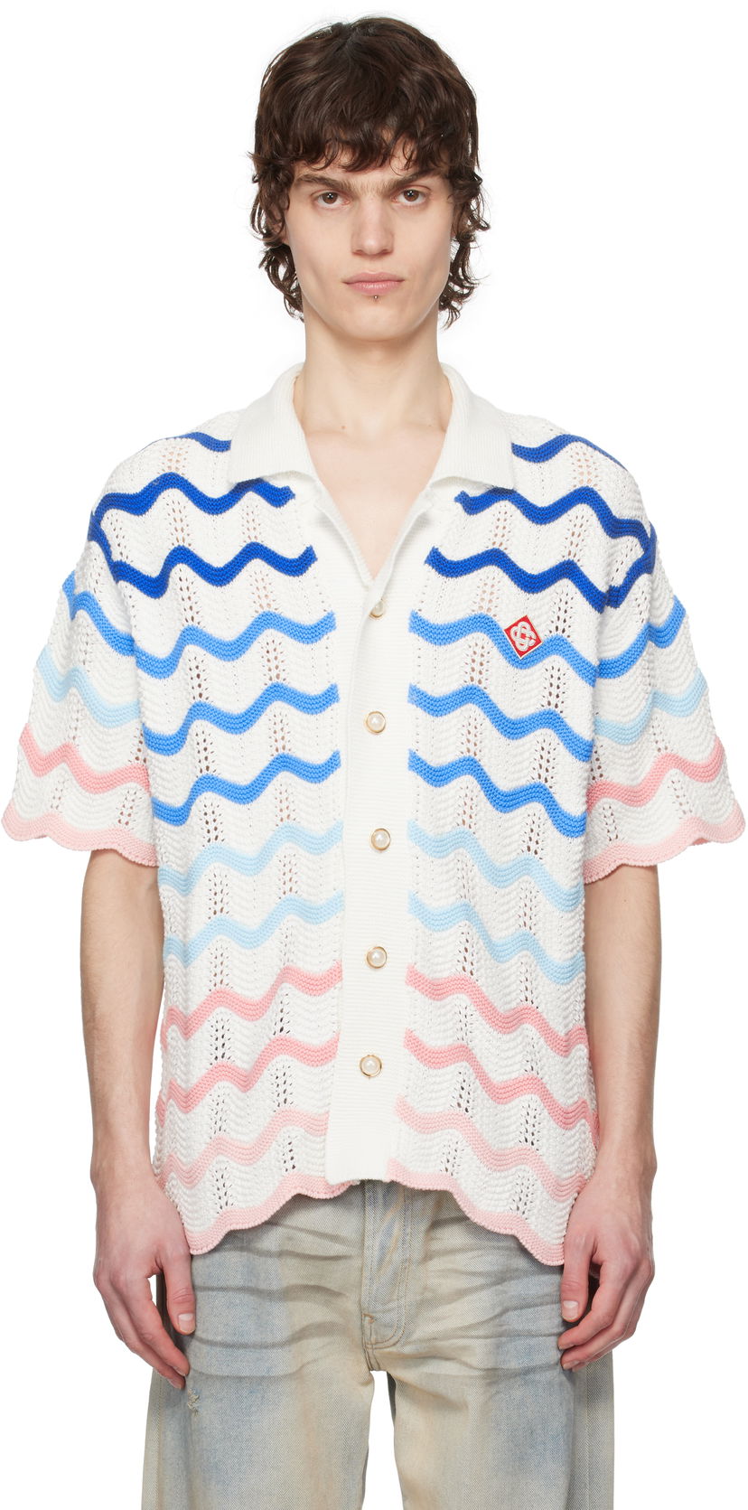Sweater Casablanca Casablanca Gradient Wave Crochet Shirt Flerfärgad | MPS25-KW-848-01