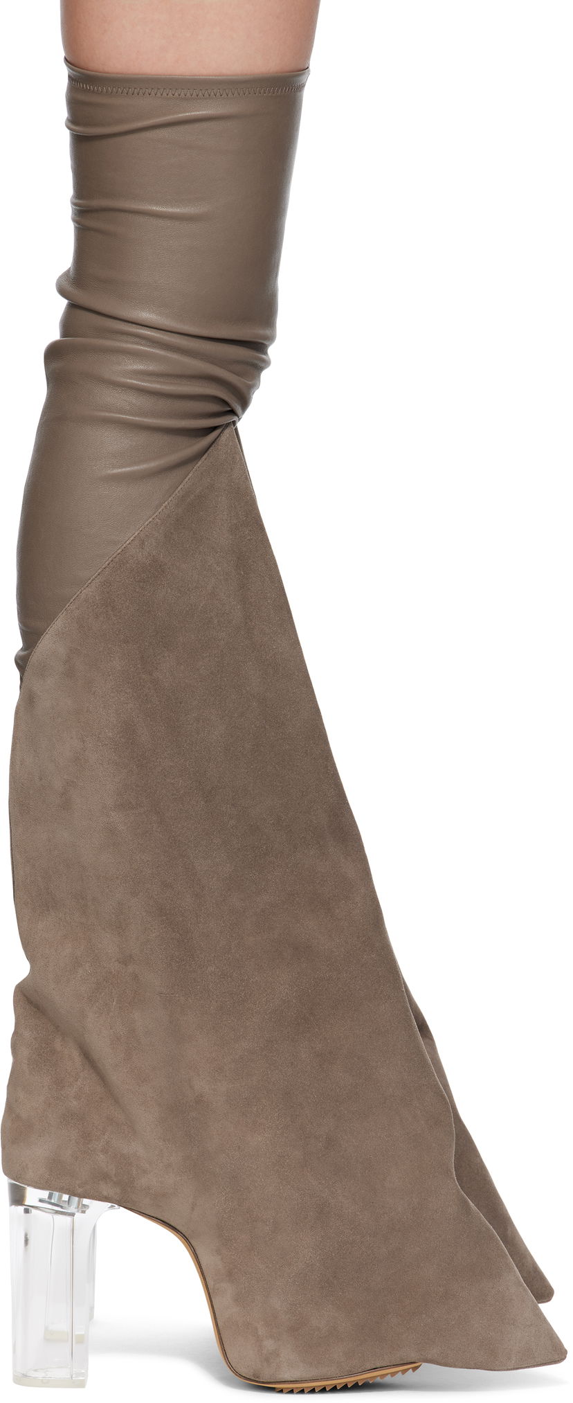 Klä Rick Owens Rick Owens Hollywood Taco Kiss Suede Tall Boots Grå | RO01E7843 LSLVS0