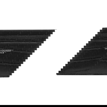 Plånbok Saint Laurent Embossed Leather Credit Card Case Svart | 375946 DZE0E 1000, 1