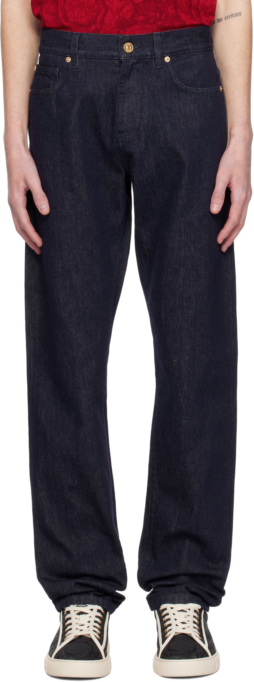 Jeans Versace Relaxed-Fit Jeans Mörkblå | 1015844_1A12477