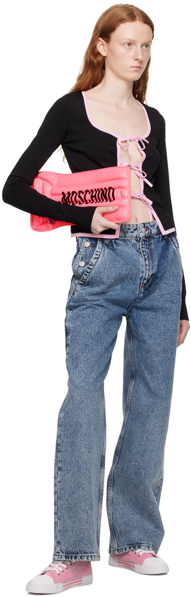 Sweater Moschino Moschino Jeans Self-Tie Cardigan Svart | 0915 8213, 3