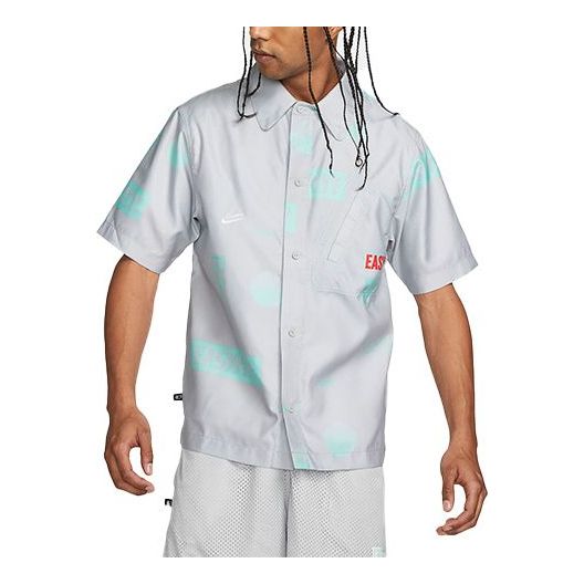 Skjorta Nike Alphabet Print Short Sleeve Shirt Grå | DO4024-097
